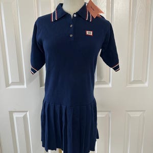 Miu miu dress - Etsy 日本 MIUMIUノースリーブダークブルーウール 