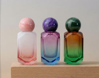 50ml Gradient Glass Spray Bottle with Marble Ball Cap, Refillable Empty Fragrance Perfume Bottles, Luxury Fine Mist Sprayers