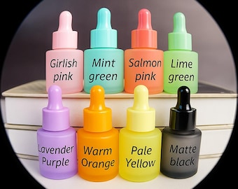 20ml Macaron colored Frosted Glass Dropper Bottle with Matching Plastic Dropper Cap, DIY Skincare Drop Container