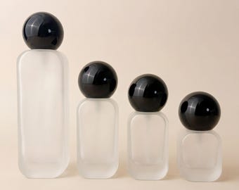 20ml 30ml 50ml 120ml Frosted Glass Spray Bottle, Empty Perfume Bottles Black Pump, Refillable Cologne Atomizer for Fragrance