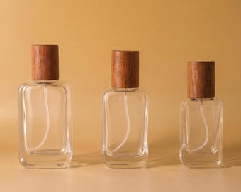 20ml 30ml 50ml Clear Glass Dispensing Bottle With Wooden Cap, No Peculiar Smell, Easy To Clean, Can Observation of Remaining Amount
