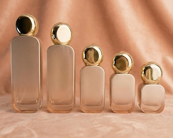 20ml - 120ml Gradient Lotion & Spray Bottle with Gold Ball Cap, Luxury Refillable Container for Lotion, Toner, Serum