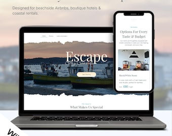 Escape Seaside: Plantilla de Wix para sitios web de Airbnb, hoteles y alquileres vacacionales