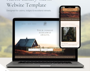 Plantilla de sitio web de lujo rústico de Wix para anfitriones de Airbnb y estancias en la naturaleza