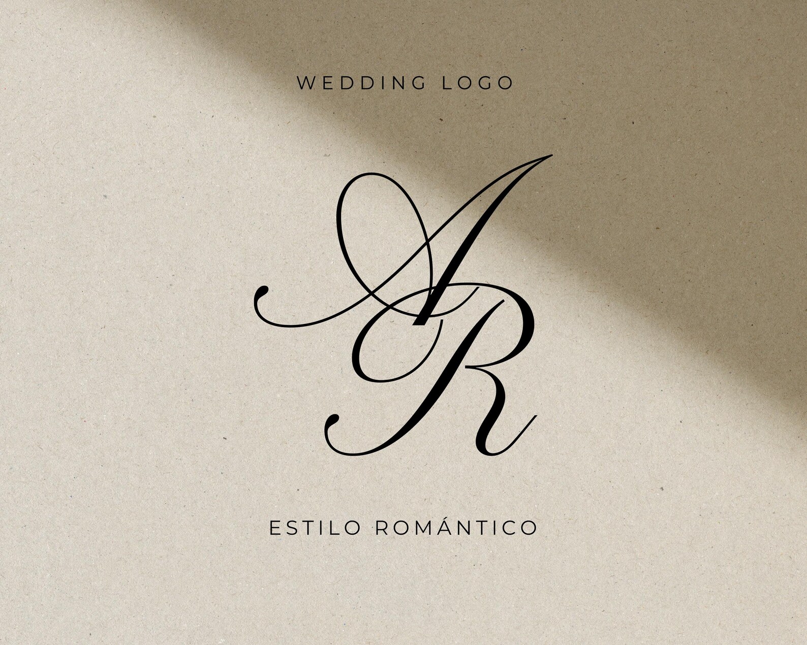 Classic Script Wedding Monogram - Elegant Interlocking Initials Logo ...