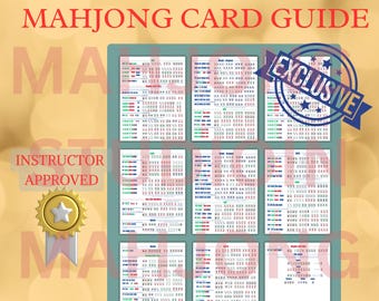 2025 Mahjong Spickzettel, NMJL Kartenreferenz (Digitaler Download)