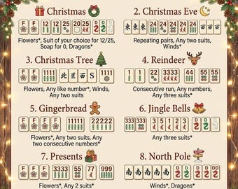 Christmas Mahjong Card - Christmahj Card - INSTANT DOWNLOAD