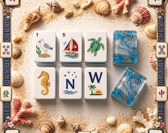 Mahjong Set Blue Ocean Mermaid | Complete 160 Piece American Mah Jongg
