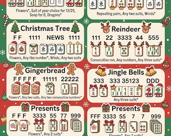 Mahjong-kerstkaart - Christmahj-kaart - DIRECT DOWNLOADEN