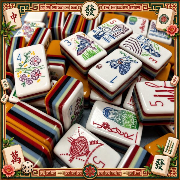Walk With Me Engraved American Mahjong Tiles | Orange Spring Mahjong Set | 7 layer Acrylic Set | Complete 171 Piece American Mah Jongg