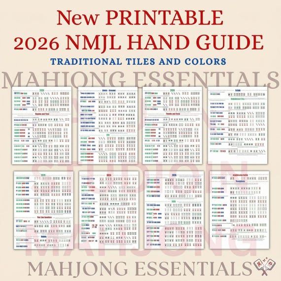 2026 American Mahjong Cheat Sheet – Easy Reference Card for Mahjong Lovers & Beginners | Instructor approved