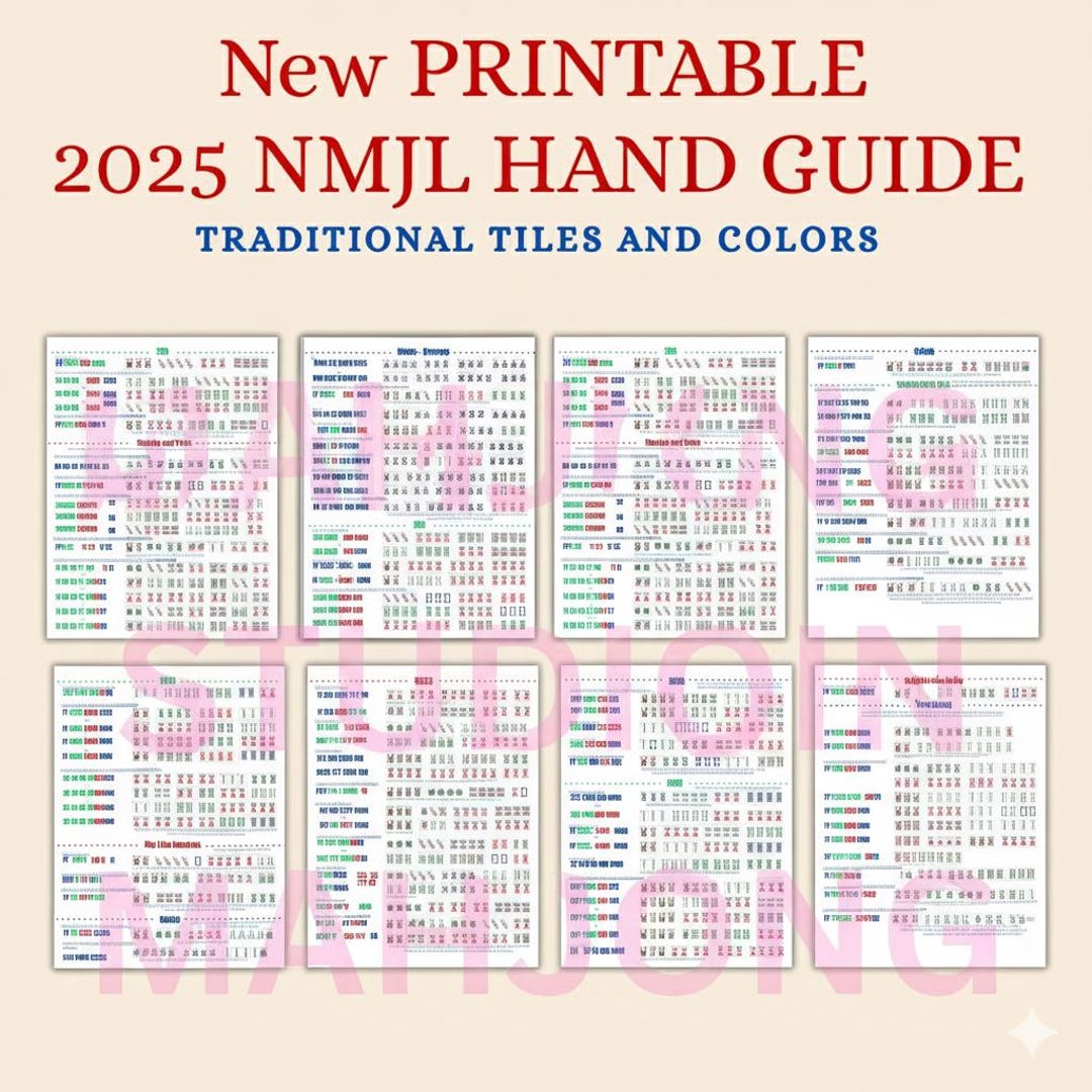 2025 NMJL Mahjong Hand Guide for 2026 New Year, American Mahjong