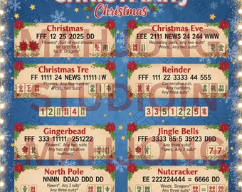 Christmas Mahjong Card - Christmahj Card - INSTANT DOWNLOAD
