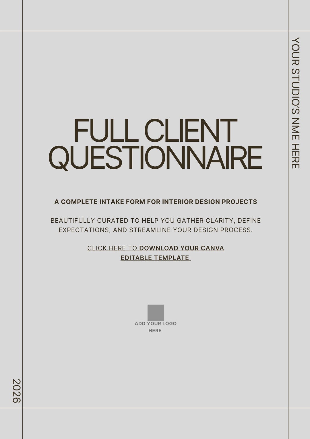 Interior Design Client Intake Form | Save Time & Avoid Miscommunication ...