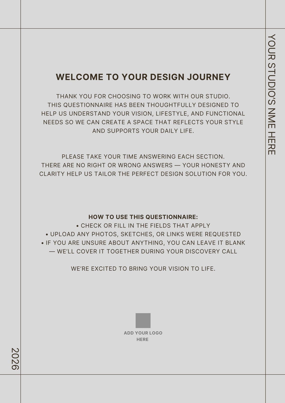 Interior Design Client Intake Form | Save Time & Avoid Miscommunication ...