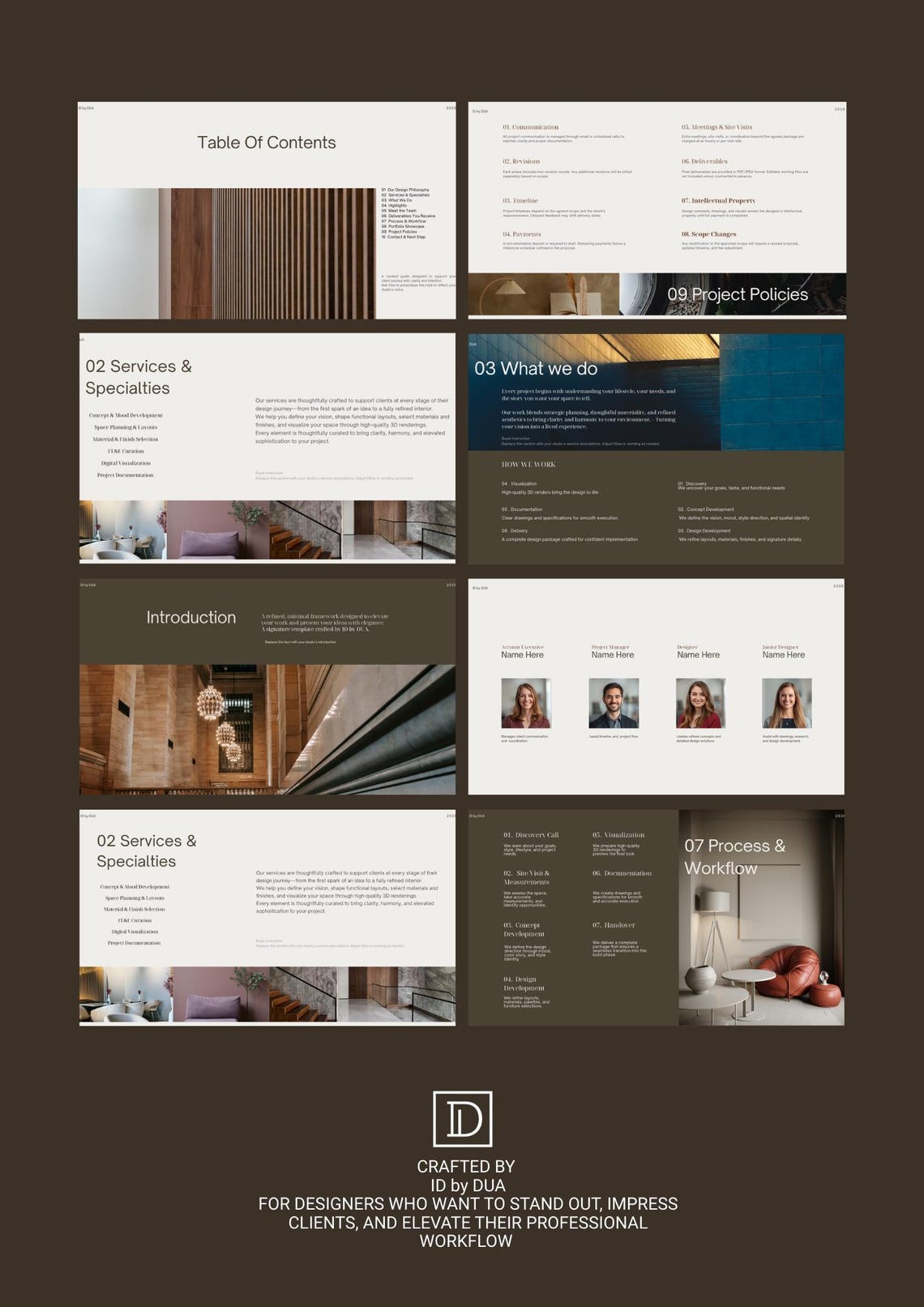 Minimal Interior Design Welcome Kit | Editable Canva Template | Modern ...