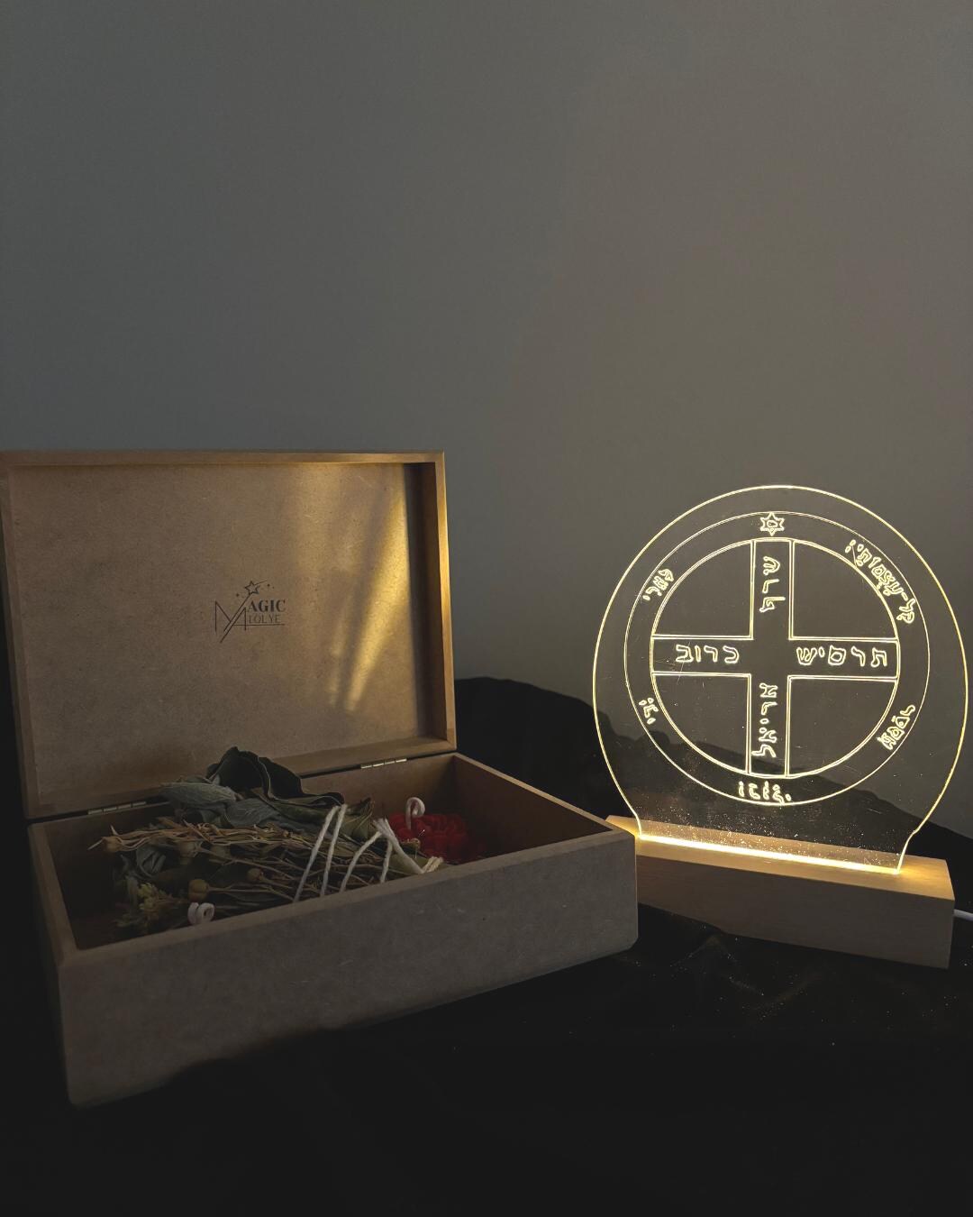 Custom Seal of Solomon LED Lamp & Ritual Gift Box With Herb Bundle and ...