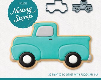 Ensemble d'emporte-pièces camion avec tampon - 4 tailles au choix