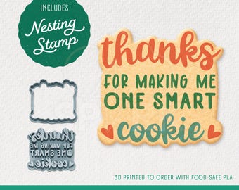 Teacher Gift Cookie Cutter & Stamp Set, Available in 3 Sizes