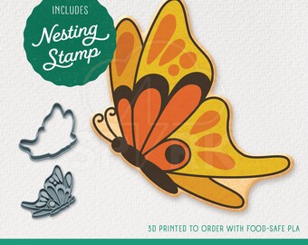 Butterfly Cookie Cutter & Stamp Set, Available in 4 Sizes