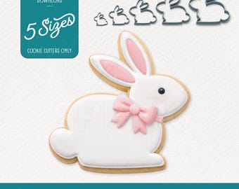 Modèle 3D avec emporte-pièce lapin pour impression 3D, 5 tailles incluses