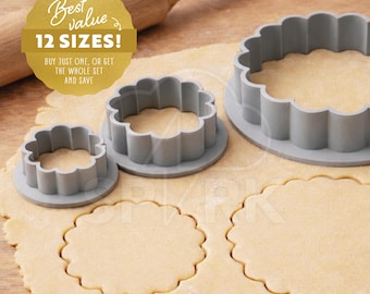 Scalloped Circle Cookie Cutter | Available in 12 Sizes