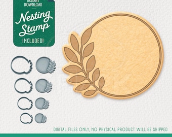 Round Cookie Cutter with Laurels, STL Files for 3D Printing, Includes 4 Sizes