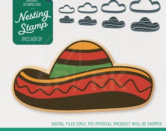 Cinco De Mayo Cookie Cutter & Nesting Stamp, STL Files for 3D Printing, Includes 4 Sizes
