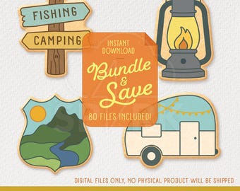 Camping Cookie Cutter & Stamp Bundle, STL Files for 3D Printing