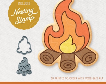Camp Fire Cookie Cutter & Stamp Set, Available in 4 Sizes
