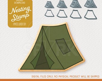 Tent Cookie Cutter & Nesting Stamp, STL Files for 3D Printing, Includes 4 Sizes