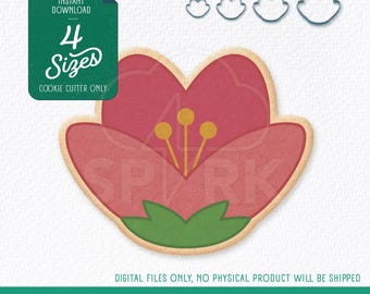 Flower Blossom Cutter Shape, STL Files for 3D Printing, Includes 4 Sizes