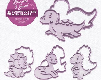 Jeu d'emporte-pièces et d'estampes dinosaure pour biscuits de Saint-Valentin