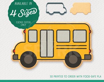 School Bus Cookie Cutter Shape - Available in 4 sizes
