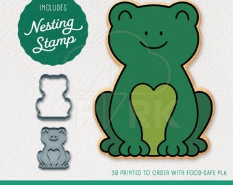Frog Cookie Cutter & Stamp Set, Available in 4 Sizes
