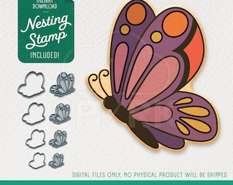 Monarch Butterfly Cookie Cutter & Nesting Stamp, STL Files for 3D Printing, Includes 4 Sizes