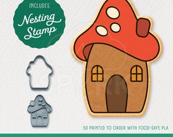 Mushroom House Cutter & Stamp Set, Available in 4 Sizes