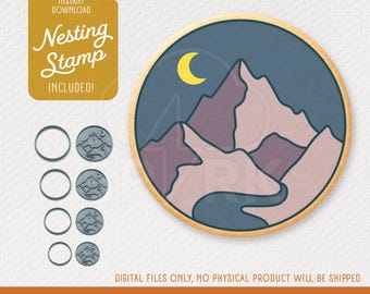 Mountainscape Cookie Cutter & Nesting Stamp, STL Files for 3D Printing, Includes 4 Sizes