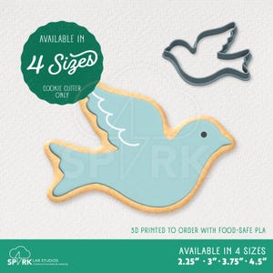 Dove Cookie Cutter Shape - Available in 4 sizes