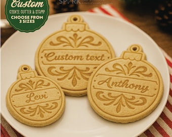 Personalized Ornament Cookie Cutter & Stamp – 3D Printed with food safe PLA