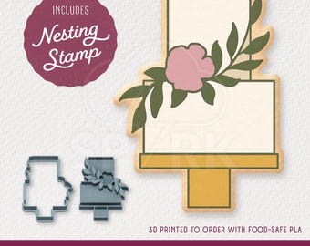 Wedding Cake Cookie Cutter & Stamp Set, Available in 4 Sizes