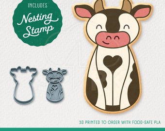 Cow Cookie Cutter & Stamp Set, Available in 4 Sizes