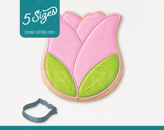 Tulip Flower Cookie Cutter STL for 3D Printing, Includes 5 sizes