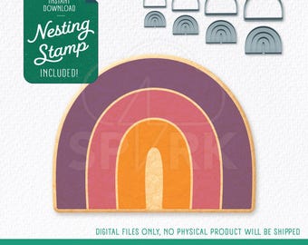 Gros emporte-pièce arc-en-ciel et tampon pour nidification, fichiers STL pour impression 3D, 4 tailles incluses