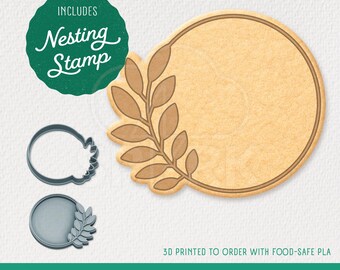 Circle with Laurels Cookie Cutter & Stamp Set, Available in 4 Sizes