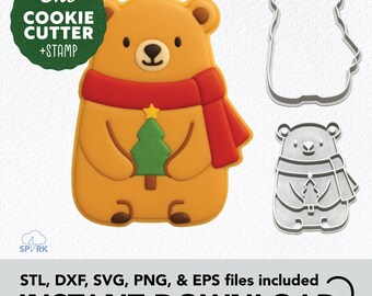 Emporte-pièce et jeu d'estampes Woodland Bear pour impression 3D