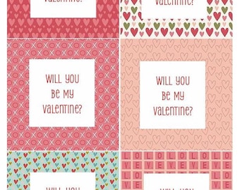 Printable Valentine Cards for Kids: Heart Backgrounds (Digital Download)