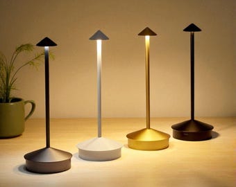 Rechargeable LED Table Lamp | Modern Touch Light | Cordless Dimmable Desk Lamp | Bedroom Living Room Office Decor