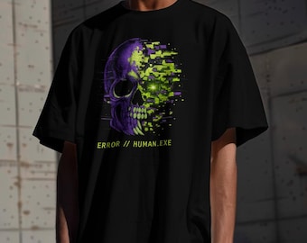 Error Skull graphic tee | GLITCHED HUMAN