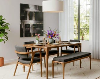 Solid Walnut Dining Table | Handmade Wood Table | Modern Farmhouse Furniture | Custom Size Dining Room TableValentine’s Day Home Decor Gif